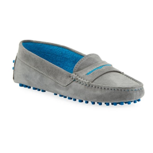 Manolo Blahnik Suede Driver Loafer Gray 